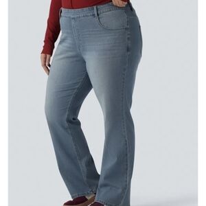 Plus Size Halara Flex High Waisted Washed Casual Bootcut Jeans Size 24W